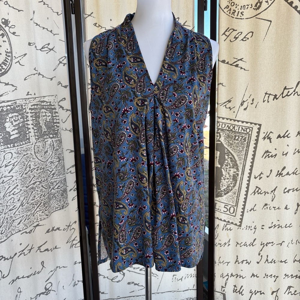 Floral & Ivy paisley floral print sleeveless top blouse